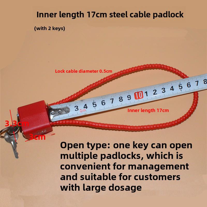 Extended Wire Rope Padlock for Cabinets – Anti-Theft Long Beam Lock