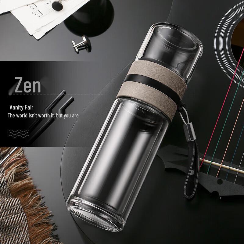 Fuguang Double Wall Glass Tea Infuser Bottle