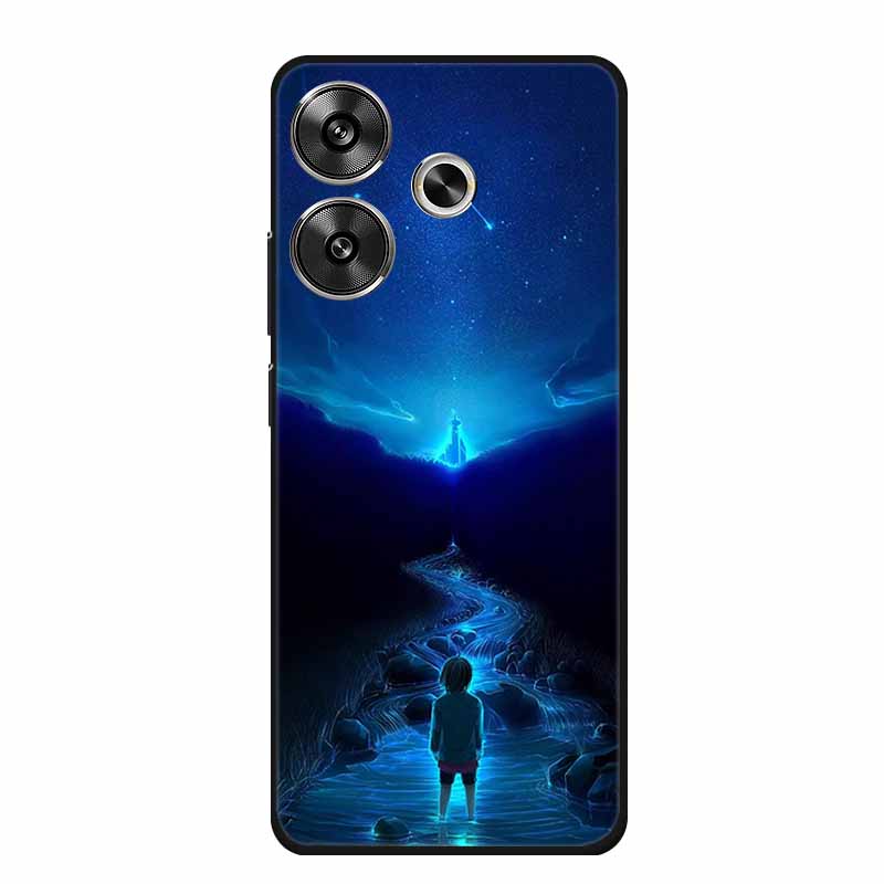 Phone Case For Xiaomi Poco M6 4G Back Cover Case Shockproof Black Silicone Soft Funda For Poco M6 Case PocoM6 M 6 6.79" Coque