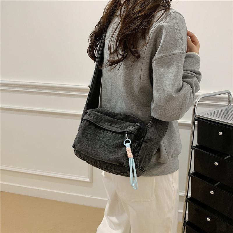 Large Capacity Shoulder Bag Women's Denim Crossbody Bag