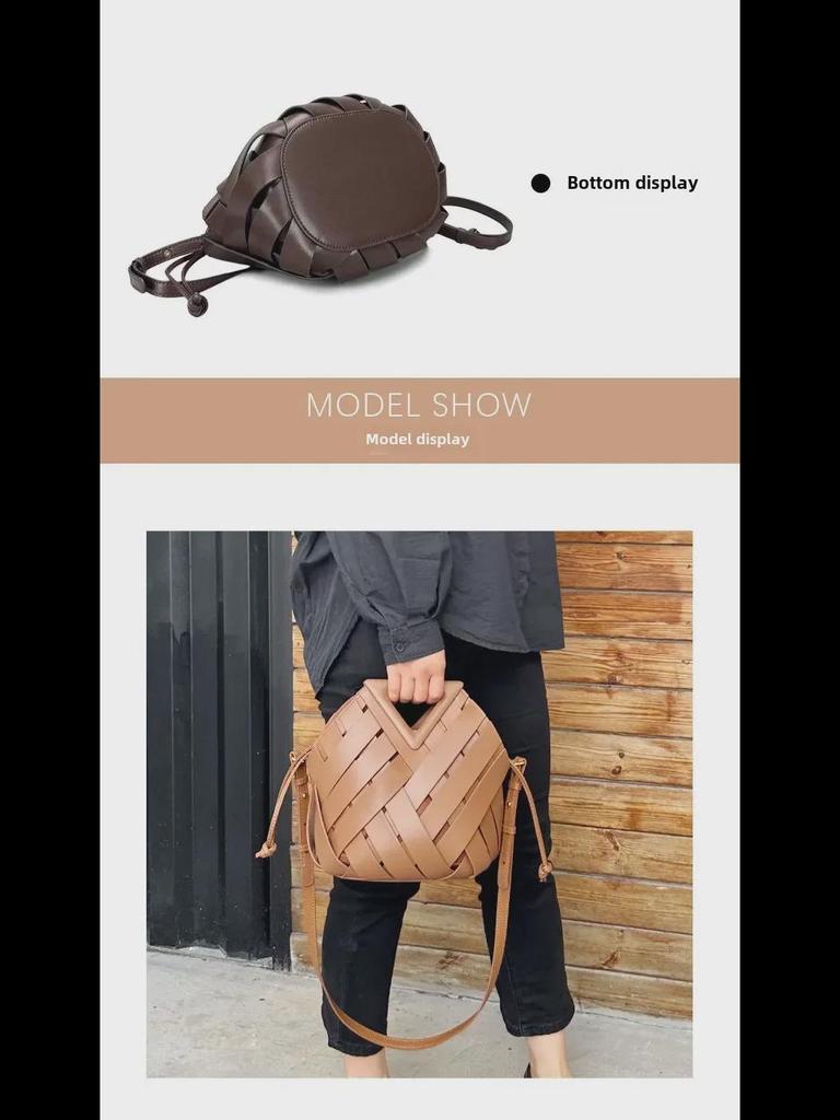 Sac à bandoulière et à bandoulière élégant en cuir tressé triangulaire pour femmes et enfants