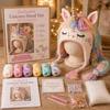 Crochet Starter Kit Fantasy Hood Kit, Cute Animal Hat DIY Dragon Unicorn Creative Gift for Crafters Skull Earflap Craft Adults, Handmade Halloween