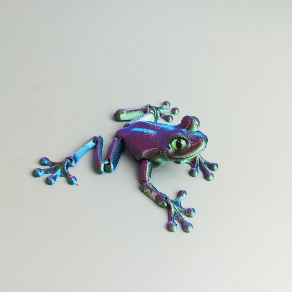 Realistic 3D Frog Toy with Movable Joints - Desktop Ornament and Gift Collection