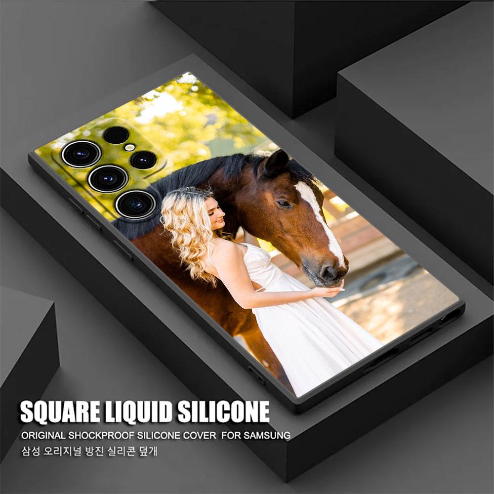 Horse Girl Animal Phone Case For Samsung Galaxy S24 Ultra Cases S23 S21 S20 FE S22 9 Plus Note 20 Ultra 10 Silicone Cover Horses