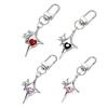 Fashionable Rhinestone Keychain with Colorful Heart Trendy Star Key Holder