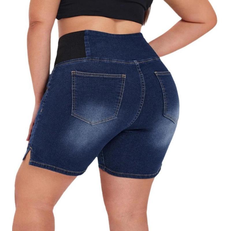 High-waisted stretch denim shorts for women, summer slimming, butt-lifting, tight-fitting, fitness casual pants