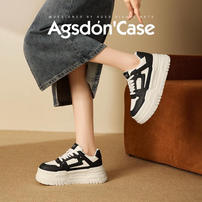 Platform White Shoes Women's New Spring and Autumn White Sports Shoes Casual Student Flat Baseplate Shoes