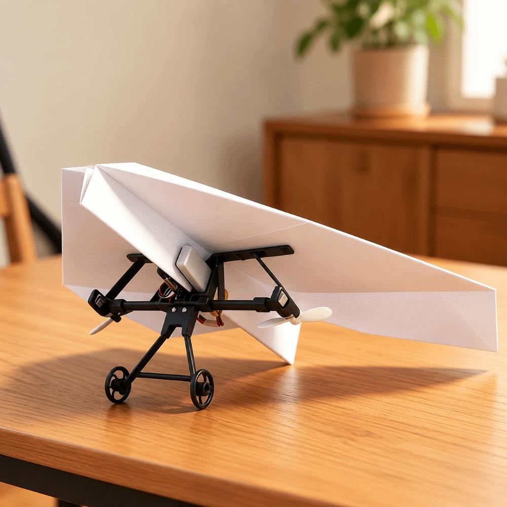 Foldable Remote Control Plane DIY Assembly Electric Aircraft Model Paper Airplane Kit Children