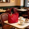 Casual Nylon Shoulder Tote Bag Lovely Tulip Pendant Lightweight Large Capacity Women Handbag for Commute Grocery Shopping