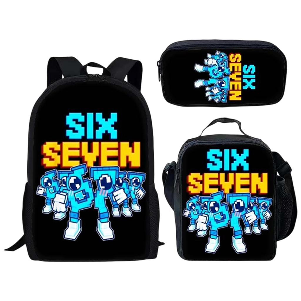 Bedrucktes Rucksack-Set mit Brotdose und Federmäppchen, 3-teiliges Schulbündel für Schüler