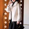 Autumn and winter large size women's clothing loose double-sided fleece turtleneck sweater fleece thickened warm fleece jacket women