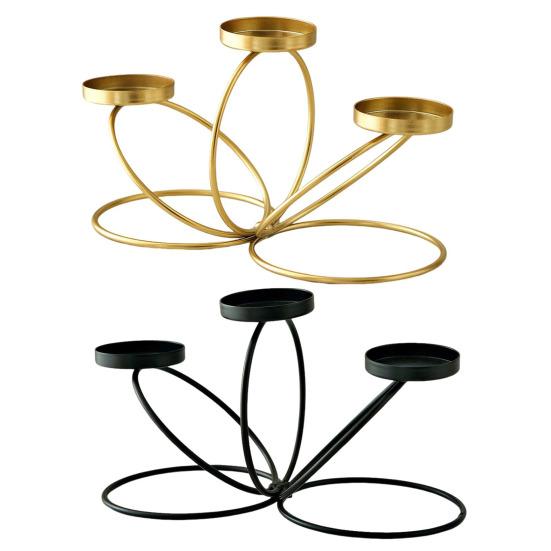 Cast Iron Candle Holder Decoration Home Office Living Room 3-Arm Candlestick