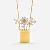 Handmade Flower Bouquet Necklace Lightweight DIY Flower Pendant Necklace Fashion Jewelry for Women Dating Wear