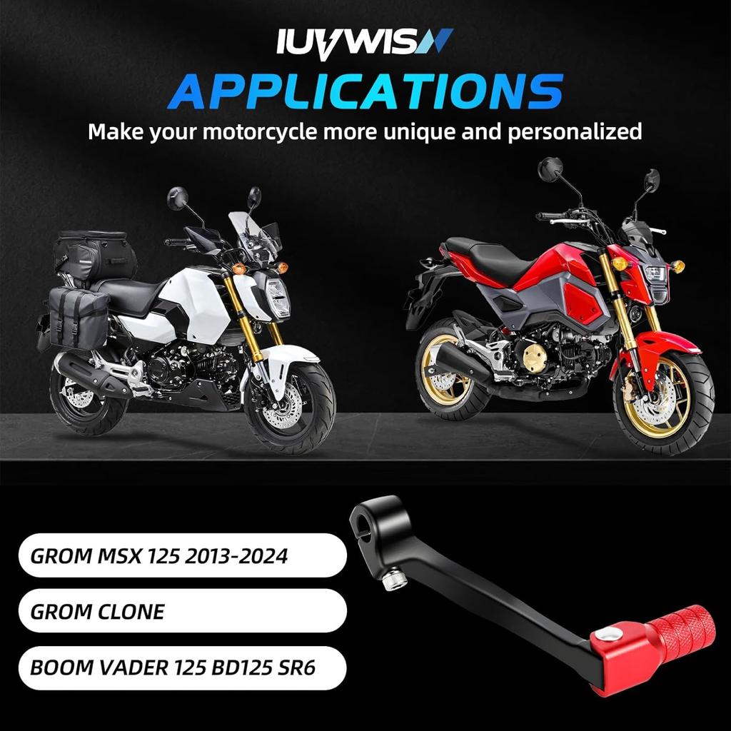 Motorcycle Folding Gear Shifter Shift Lever CNC for Grom MSX 125 2013-2024 Grom Clone Boom Vader 125 BD125 SR6 Red