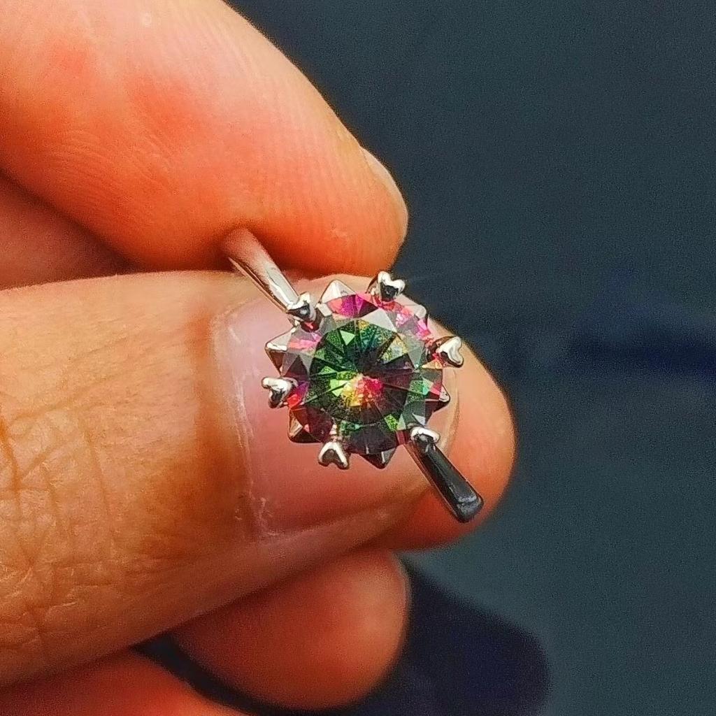 Jewelry Diamond Ring Women'S Classic Six-Claw Snowflake Ring Couple Ring Purple Diamond Ring