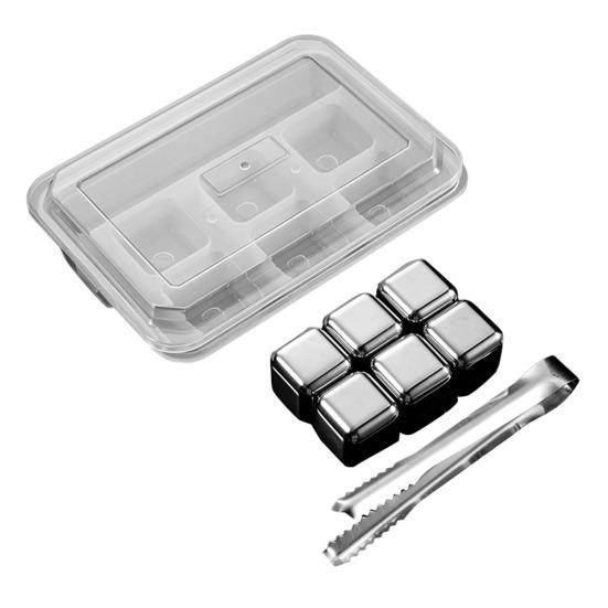 Pietre de Whiskey din Oțel Inoxidabil Răcitoare Reutilizabile pentru Băuturi Ne diluante și Sigure pentru Mașina de Spălat Vase Cuburi de Gheață Metalice pentru Whiskey Răcitor de Vin Ustensilă de Bar