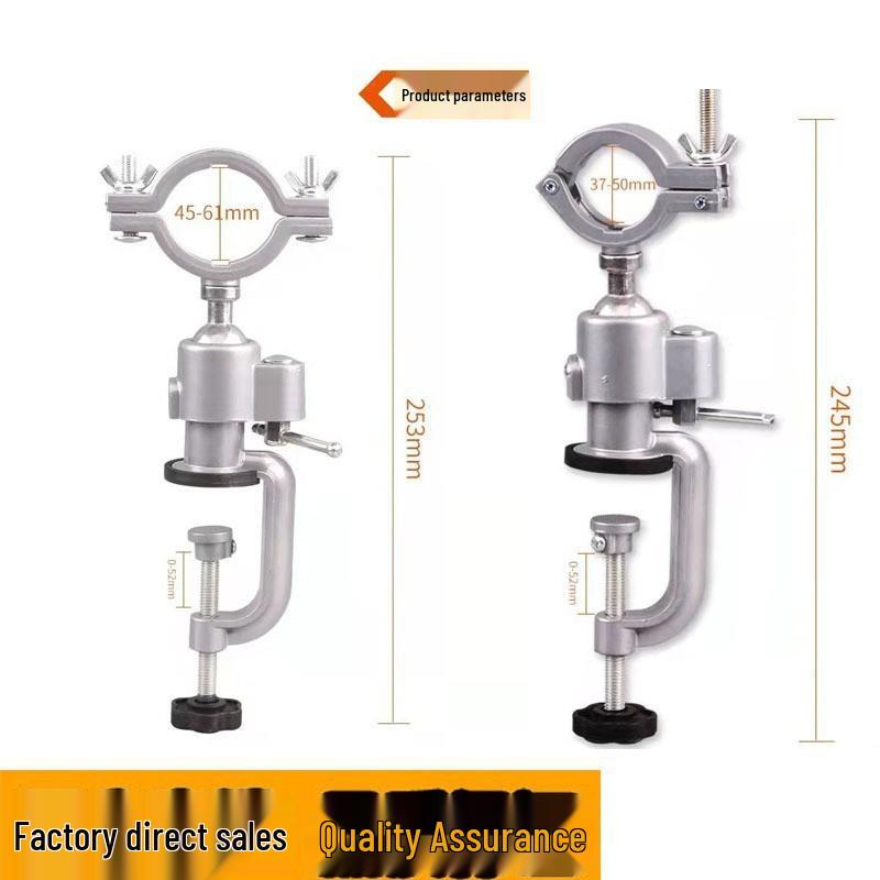 Multifunctional Aluminum Vise & Drill Bracket: Rotating Bench Vise, Mini Hand Drill, Electric Grinder Holder