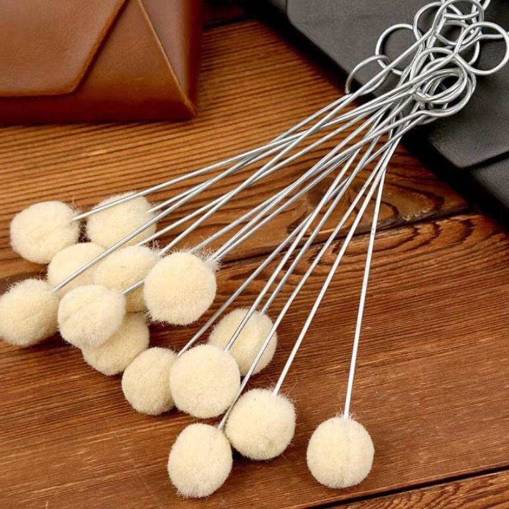 100Pcs 12.5/15cm Wool Daubers Ball Brush Corrosion-resistant Leatherworking Tools Clothes Painting