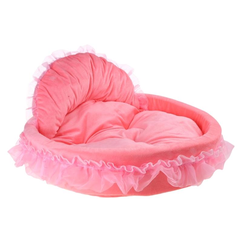 Elegant Lace Dog Puppy Bed Ruffled Princess Sofa for Small to Medium Pets Creative Pink Lace Pet Bed Cute Nest