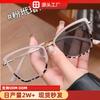New metal color-changing anti-blue glasses fashion square anti-blue glasses European and American color-changing glasses