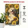 Metal Wall Art Goldendoodle Puppy Sunflower Rustic Decor for Living Room