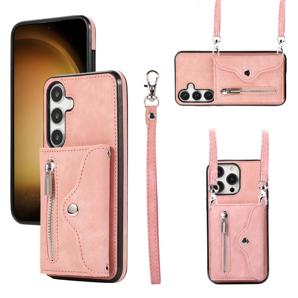 Crossbody Cards Solt Wallet Leather Case For Samsung Galaxy S24 Ultra S21 S22 Plus S23 FE A14 A24 A34 A54 A15 A25 A52 A72 Cover