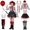 Girls Harlequin Clown Costume Clown Jester Fancy Dress Cosplay Carnival Movie Character Clown Dress Up Halloween Costume 4-10Y