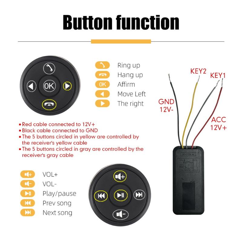 Universal 10 Keys Wireless Steering Wheel Control Button For Car Radio Dvd Gps Multimedia Head Unit Remote Car Tuning Parts