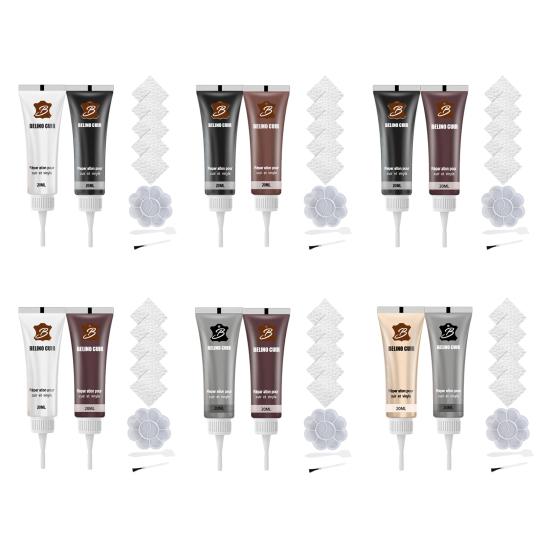 20ml Faux Skinn Reparasjonsgelsett Vinyl Restaureringskremsett Reparer Riper Sprekker Møbelpleieprodukter i Skinn