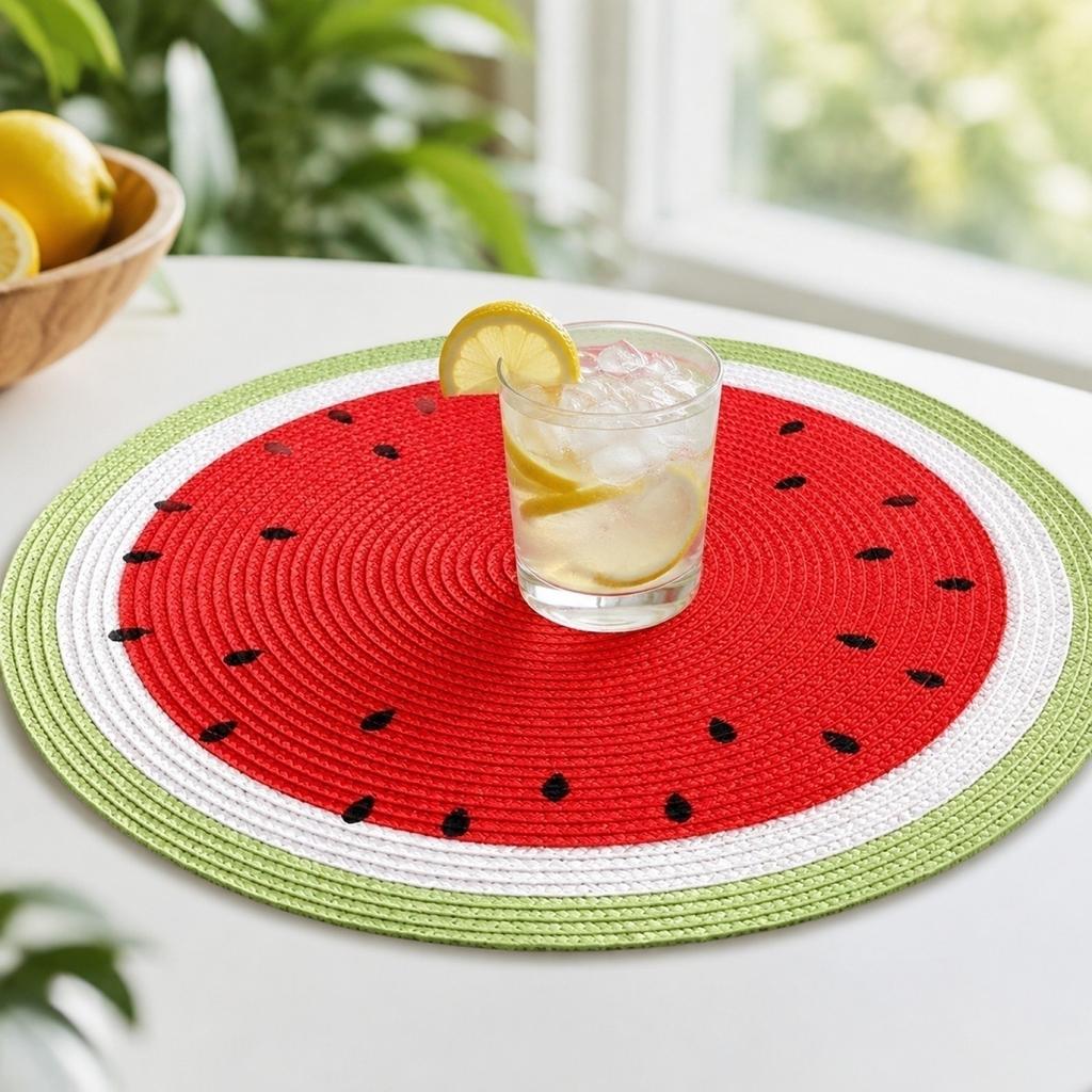 Ronde Geweven Stijl Placemat PP Materiaal Duurzaam Tafelkleed Diameter 38cm Geschikt voor Eettafel Keuken Gebruik