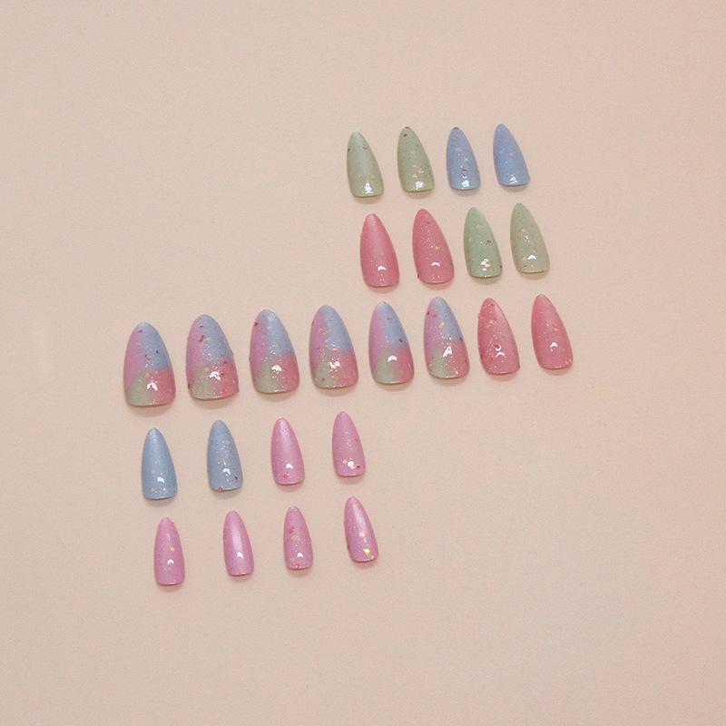 Fake nails Cat's eye Wear nail Rainbow smudge Removable piece Simple nail piece Nail patch 24