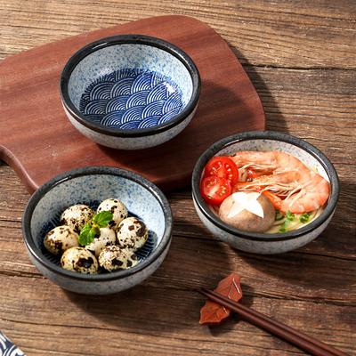 Japanische Keramikschale Meereswellen Glasierte Ramen-Reisschalen Restaurant Hotel Haushalt Retro Suppen-Nudelschale Geschirr Neu