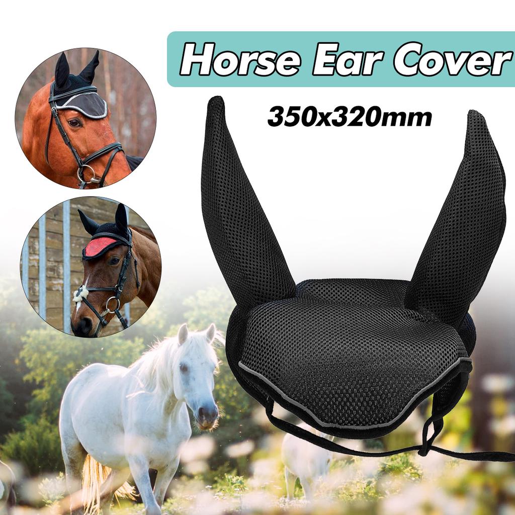 Horse Ear Cover Breatheable Mask Fly Veil Net Protector Riding