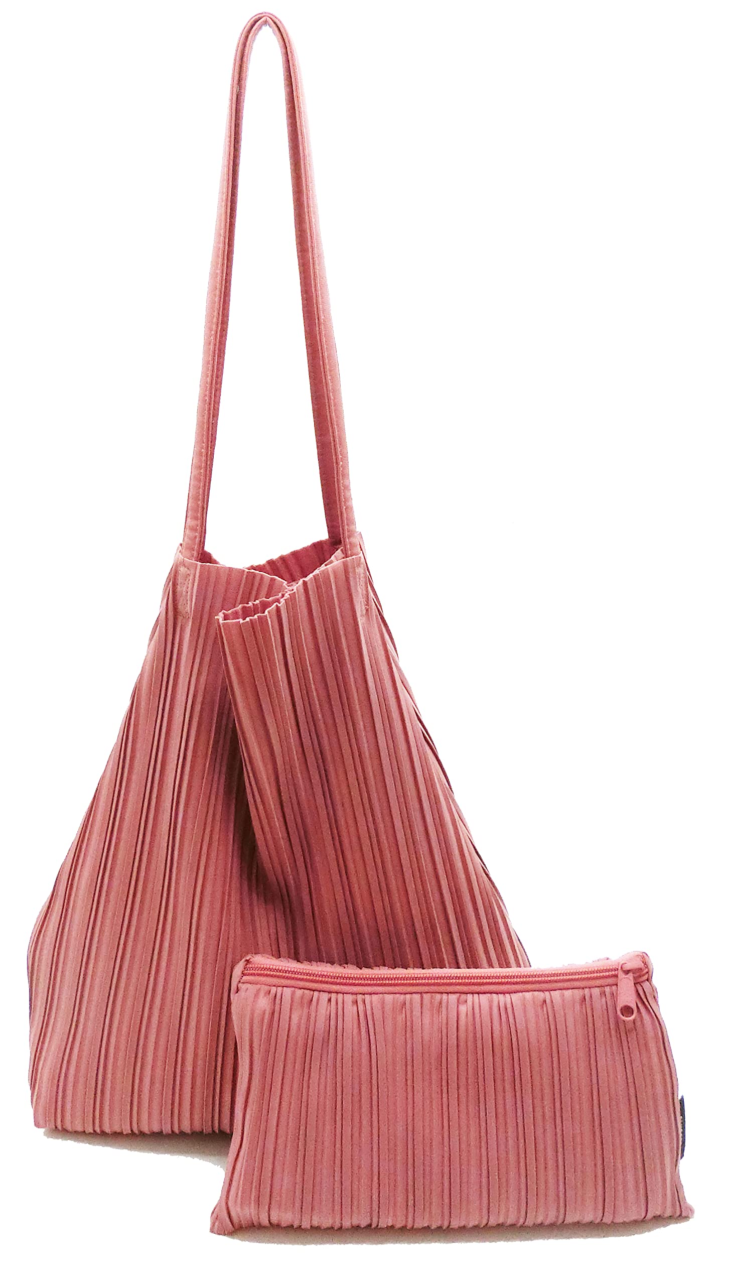 

Blue Orb Tote Bag Pouch Set Bag Casual Stylish Pleated Daily Shoulder Bag Tote Pouch Set [BLUEORB] & Women s (IndiePink)