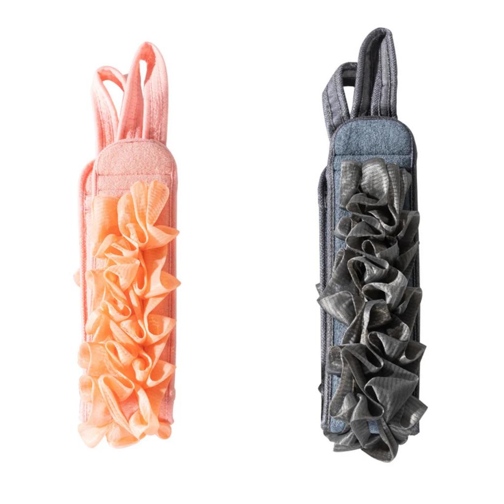 2 In 1 Shower Double-sided Exfoliating Back Scrubber Bath Belt Towel Deep Mud Clean Body Washcloth Rear Scrub Pull Strap