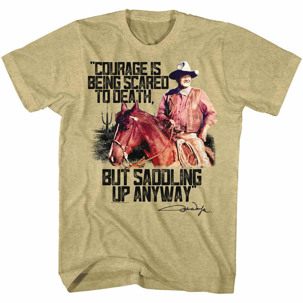 John Wayne Courage Saddling up Men T Shirt American Legend Western Cowboy Hero XXL