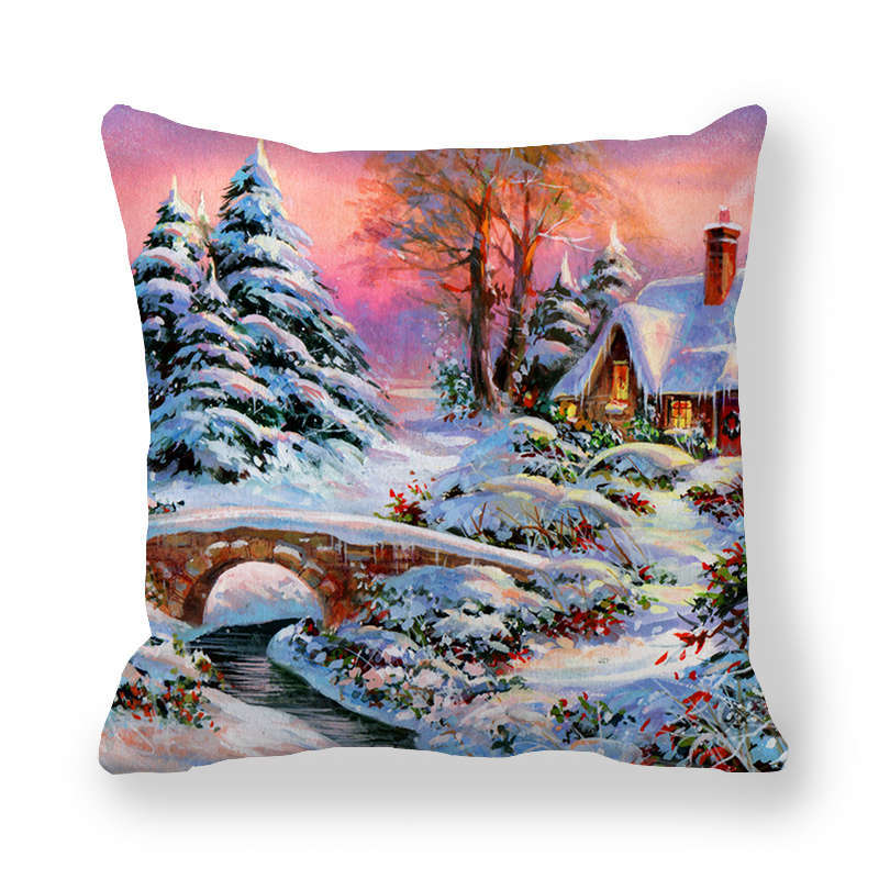 

Новогоднее украшение с изображением Святого Рождества, наволочка для подушки с принтом, украшение для дома, гостиной, дивана, наволочка 45x45 см 45X45CM