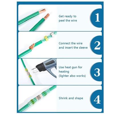 500Pcs/Set New Insulated Heat Shrink Tube With Solder Seal Butt Solder Electric Connector Set Waterproof Butt Connectors
