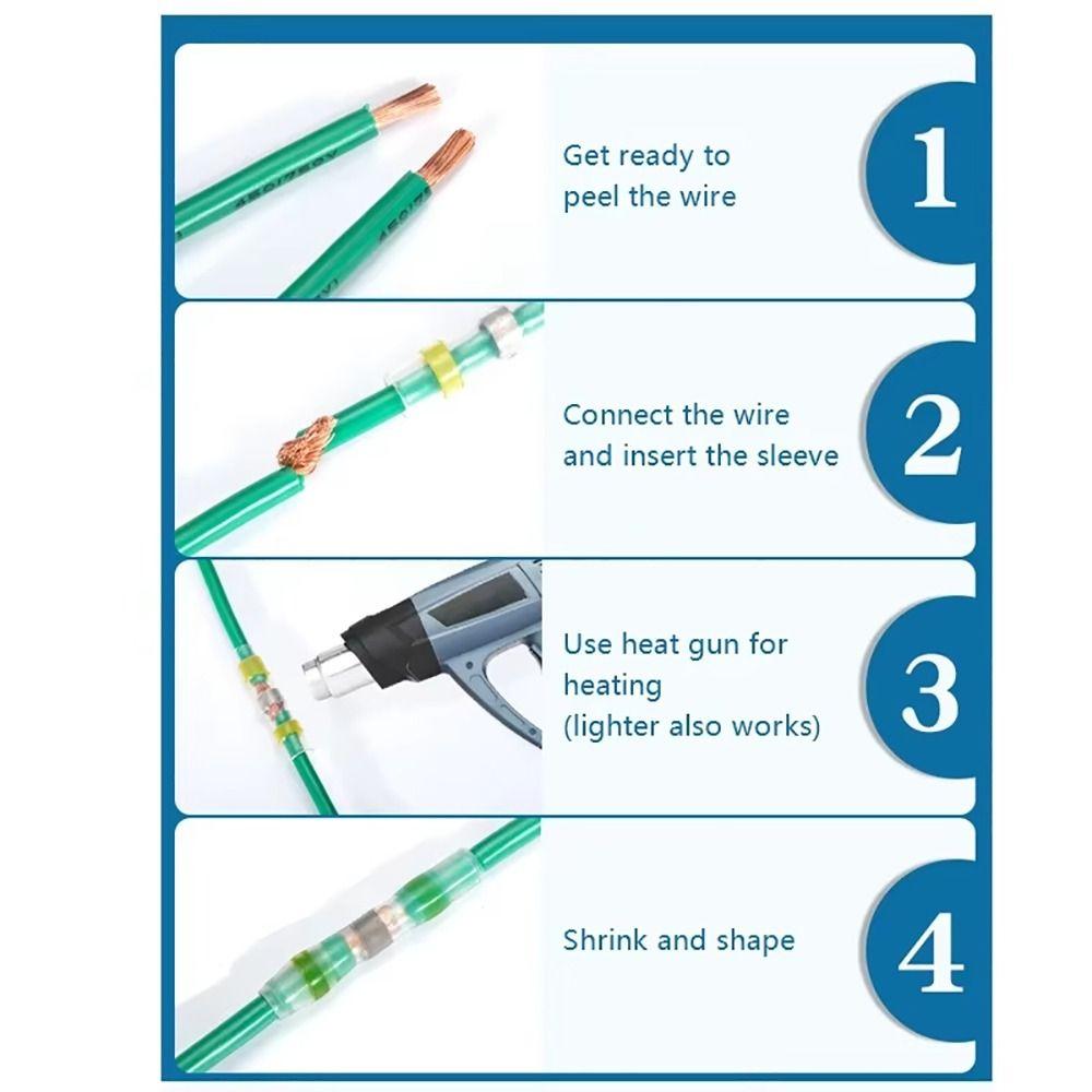 500Pcs/Set New Insulated Heat Shrink Tube With Solder Seal Butt Solder Electric Connector Set Waterproof Butt Connectors