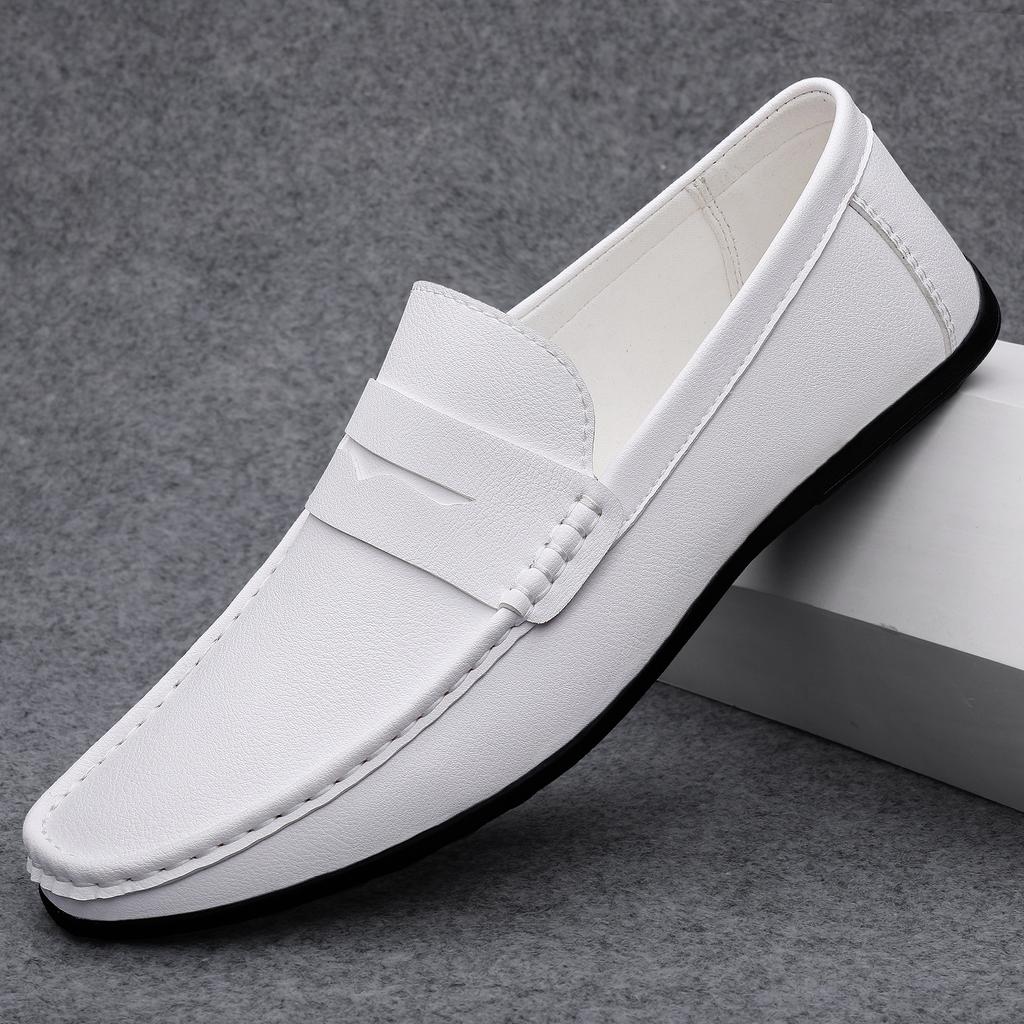 Men's Shoes Luxury Brand Business Leather Shoe Hollow Out Breathable Casual Shoes Moccasins Slip On Loafers Light Driving Shoes
