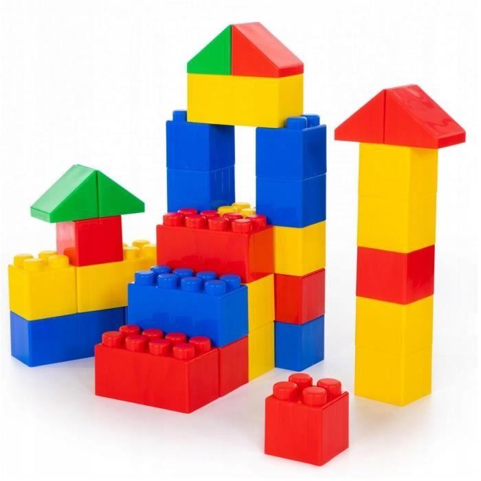 Jeu de blocs de construction - polesie - xxl - 36 éléments - multicolore - jaune
