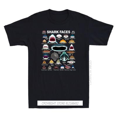 Köpekbalığı Yüzleri Klasik Gömlek Komik Köpekbalıkları Deniz Yaşamı Sevgilisi Hediye erkek T-Shirt Gotik baskı t-shirt Erkekler Harajuku Street...