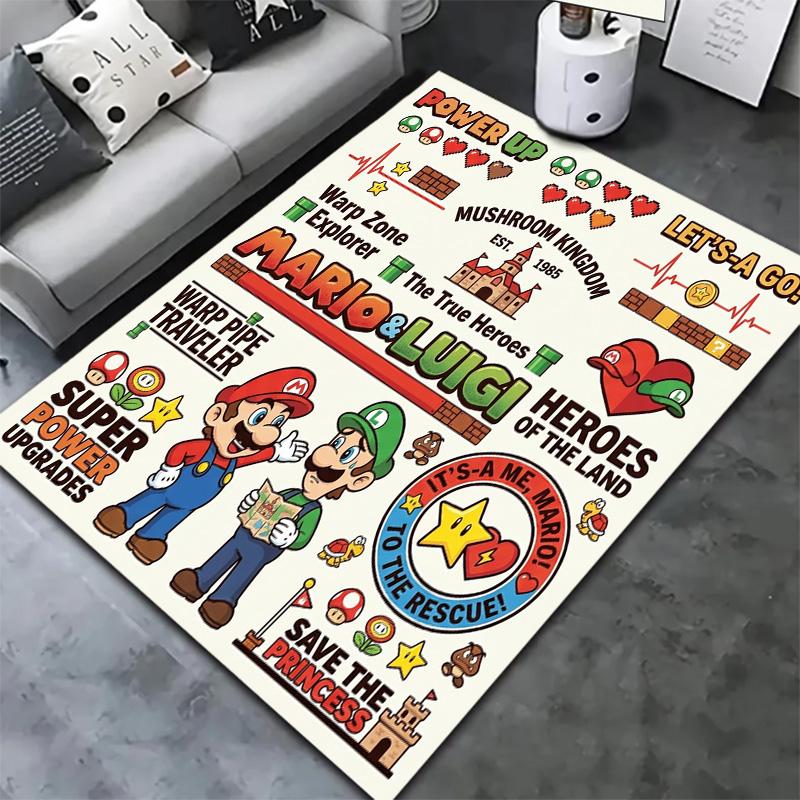 Super Mario Carpet Rug For Living Room Bedroom Home Sofa Decoration Kids Play Nonslip Floor Mat