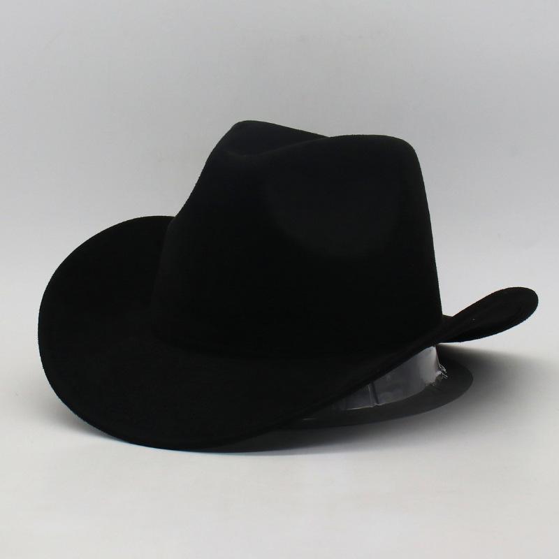 Cappello da Cowboy in Lana Scamosciata di Alta Qualità Stile Europeo e Americano Primavera ed Estate Stile Etnico Cappello a Cilindro Arrotolabile Cappello da Sole Cappello Jazz