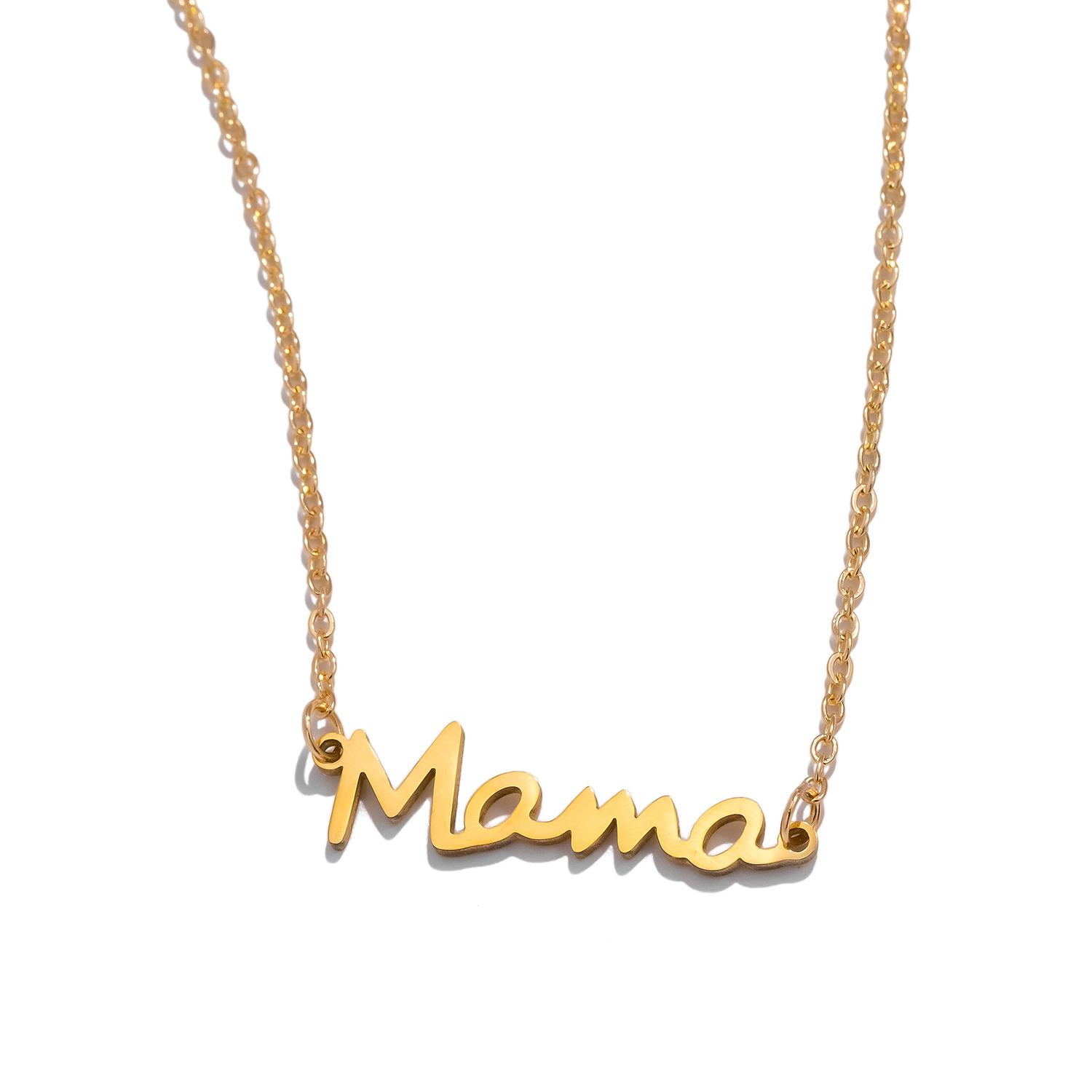 

Ожерелье с подвеской «Слово Мама», лучший подарок маме на День матери, украшения из полированной нержавеющей стали золотой