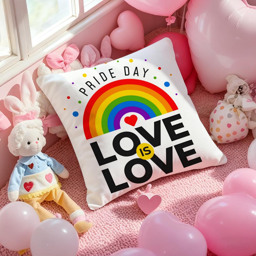 Fashin Pride Month Pillow Case Soft Plush Fabric Double-Sided Printed Cushion Cover Warm Winter Sofa Pillow Case