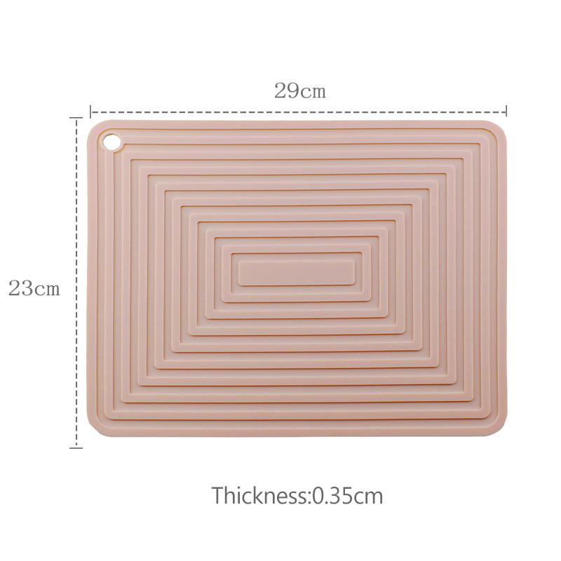 Silicone Dish Pot Drying Mat Heat-resistant Tableware Cup Draining Mat Kitchen Non-slip Round Rectangular Coaster Pad Table Mat