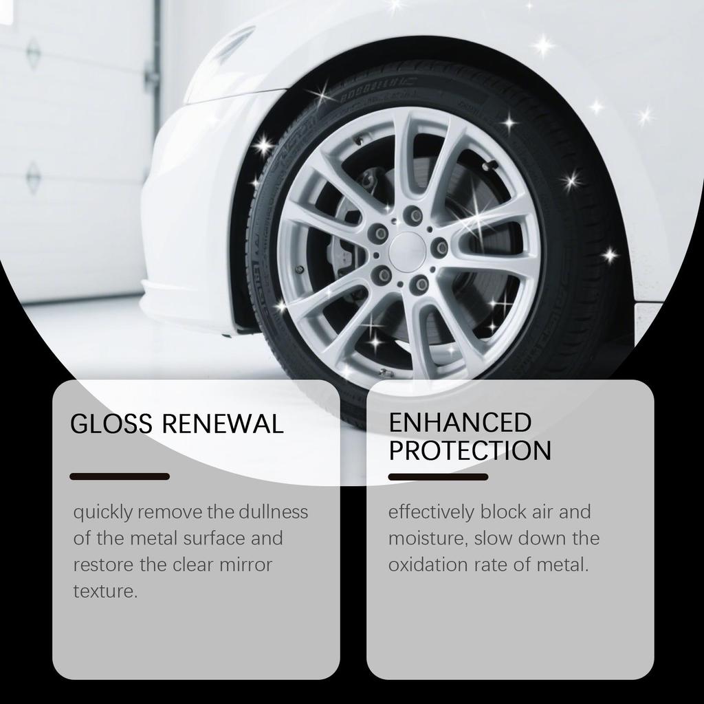 JAKEHOE Metal Polish: Cleans dirt, prevents oxidation, and enhances shine; ideal for daily automotive surface care.