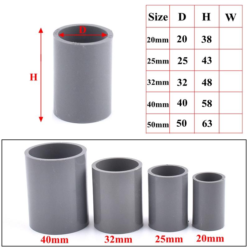 2Pcs 20~50mm PVC Pipe Connector Garden Irrigation Grey Ball Valve Aquarium Direct Tee Elbow Union Joint Pipe Clamp Cross Joint