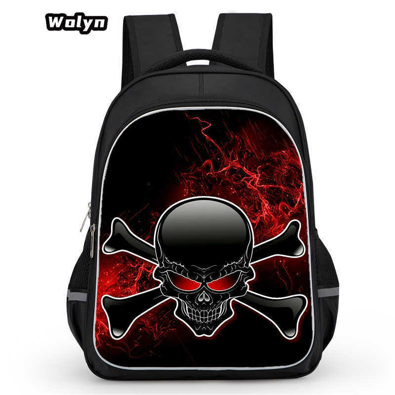 Skull Series Peripheral Animation Printing Backpack Student Bag Support